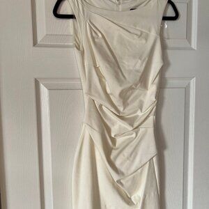 Le Chateau - Ruched Off White Shift Dress